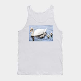 Mother Mute Swan and her Four Cygnets Tank Top